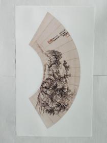 四王扇面精品 微喷工艺仿制 八幅 每幅尺寸25*50cm