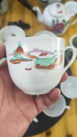 【印心堂古玩】60，70年代手绘茶杯