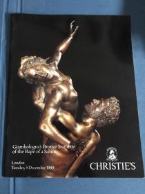 伦敦佳士得 1989年 Giambologna 文艺复兴时期 詹波隆那 詹博洛尼亚 强掳萨宾妇女 乔凡尼·达·波洛尼亚  抢夺萨平妇女 青铜雕像专场拍卖