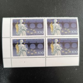 UN20德国邮票1993年 雕塑 新 1全 四方联，如图 有点小压痕