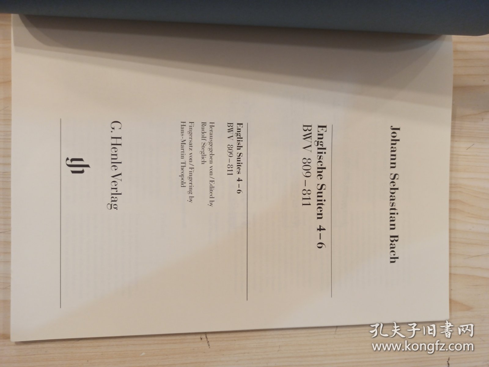J.S.Bach English Suites 4-6 BWV 809-811 (Urtext) 巴赫英国组曲4-6（亨乐原版进口钢琴曲谱）