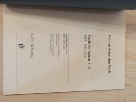 J.S.Bach English Suites 4-6 BWV 809-811 (Urtext) 巴赫英国组曲4-6（亨乐原版进口钢琴曲谱）