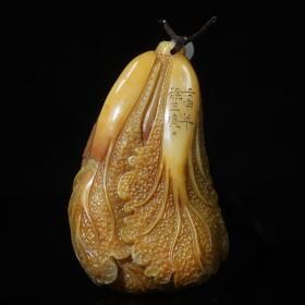 旧藏寿山石雕刻【百财】白菜手抓件，长9.2厘米宽6厘米，重204克