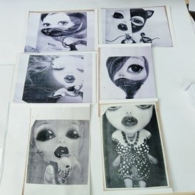 老照片。动漫人物玩具设计图片，因公司内部意见不统一，该作品流产。共六张合售