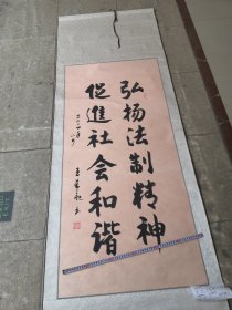 王希昶毛笔书法作品，实物拍摄／高新区名人／装裱全长203厘米／宽70厘米，08货号