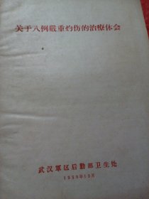 关于八例严重灼伤勺治疗体会