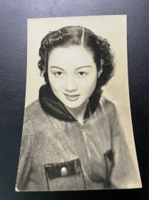 民国日本美女影星桑野通子银盐老照片，长13.5厘米，宽8.5厘米。