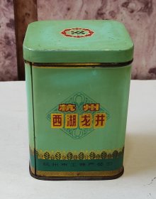 60年代杭州西湖龙井茶叶罐铁皮茶叶盒