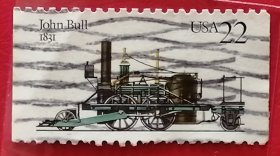 美国邮票 1987年 小本票 机车 火车头 1831年约翰牛号 5-3 信销