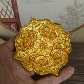 鎏金大唐贞观年造麒麟凤凰盘子特价