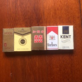 火花——早期广州火柴厂火柴盒 5盒不同2面烟广告图（未用）