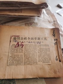 1959年安徽省寿县农业生产历史资料一本，38张原版报纸剪报。