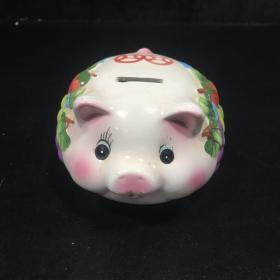 小猪储钱罐（粉彩瓷）