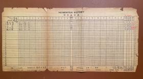 1946年 国立中央大学 普通地质学 点名记分表