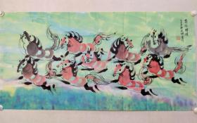 保真书画，野风画派传承人，刘正琳（野风佩云）四尺整纸国画《奔向辉煌》68×137.5cm软片。