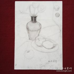 孙浩 手绘双面素描画 西画油画素描水粉字画 国画老物件。近现代西画油画大艺术家作品，水粉素描油画艺术大师级人物。画心尺寸37×26cm 两面都有画