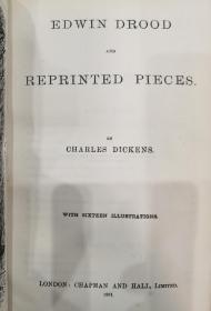 1891年CHARLES DICKENS :Edwin Drood / Reprinted Pieces 狄更斯《艾德温•德鲁德之谜》《重印故事集》两卷合一册, 精美版画插图古董书,英文原版