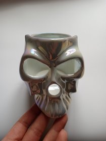 正品rockride炫彩骷髅头烛台收纳筒摆件