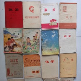 1960/70/80年代中小学语文、数学、政治、英语、历史、地理、社会发展史、农业基础、化学等24册教材合售