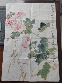 著名花鸟画家～张继馨～〈保真迹〉68*46cm