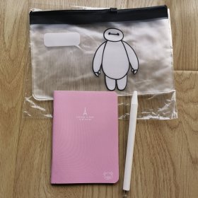 韩国横线格记事本+透明收纳袋+圆珠笔 3件套