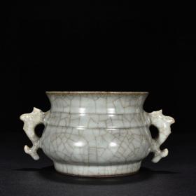 《精品放漏》官窑鱼耳炉——宋代瓷器收藏