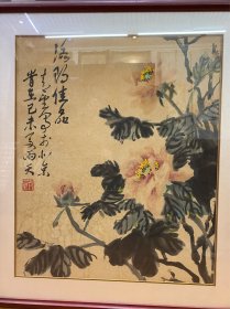 包邮：保真！著名老画家 田零 国画《洛阳佳品》一幅（尺寸58厘米Ｘ48厘米）