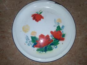 80年代搪瓷菜盘（花卉图案）