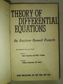 Theory of Differential Equations (微分方程论)(全三册)(目录见图)(作者：著名数学家Andrew Russell Forsyth)