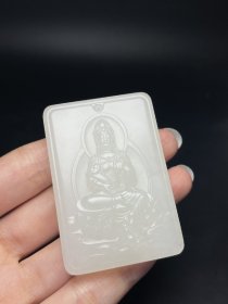 和田玉观音玉牌普度众生