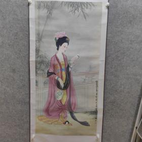 中央美院工笔画家 傅玉 工笔仕女作品一副 保真 包手绘 原装原裱 品好干净