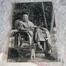 小画页——毛主席坐观黑白画片
