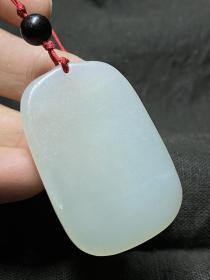 和田玉，羊脂白玉级 有年份观音玉牌