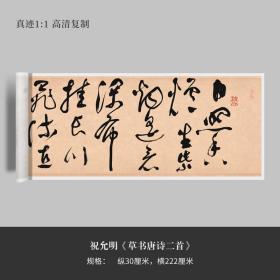 祝允明《草书唐诗二首》高清原大复制品毛笔书法练字帖临摹