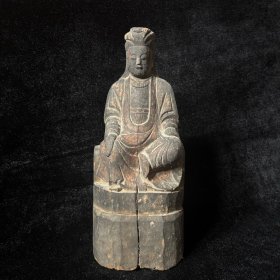 湘造木雕造像，高32厘米，宽13厘米，厚10厘米。威武大气，实际品相有小瑕疵。。木雕材质，卖出不退。感兴趣的朋友可以联系我哦！ 感兴趣的话点“我想要”和我私聊吧～