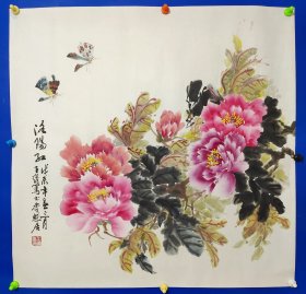 新牡丹画派创始人、中国美协会员、国家一级美术师，现任洛阳美协主席，王绣 国画