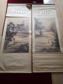 年画，乾坤清泰（一，二）张洪千作，内框尺寸长73厘米，宽43厘米