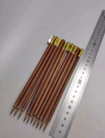李福寿10支打包，90年代纯狼毫小楷回流老毛笔，纯动物毛无尼龙，出峰:1.3cm，口径:2.6mm，北尾纯狼毫，古法工艺，弹性较好，适用于抄经、小楷、瘦金体等