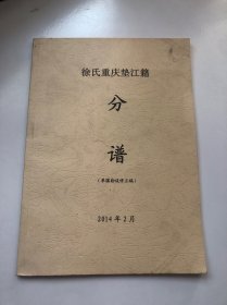 徐氏重庆垫江藉 分谱 单碟勘误修正稿2014