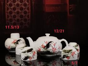 珍品毛瓷茶具一套，做工精致，瓷质洁白如玉，全品如新，送礼自藏。