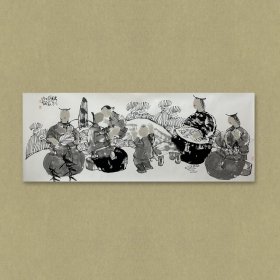刘铁臂，中国美术家协会会员，中国工笔画学会会员，湖南省美术家协会理事，湖南省设计艺术家协会理事。 2012年被评为“当代最具学术价值与市场潜力的画家”(人物画全国30强)。2023年8月15日，当选为湖南省美术家协会美术教育委员会副主任。 《秋到瑶家》，画芯：70x181，已手工托底一层。保真，有收藏证书（需买家下载）。d7956。