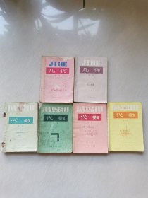 80年代初中数学课本全套几何第一二册代数第一二三四册（有笔迹）