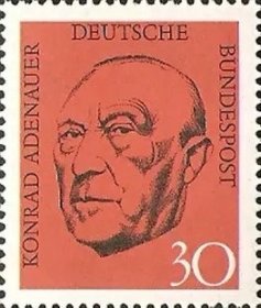 德国邮票西德1968年 联邦德国首任总理阿登纳 1全