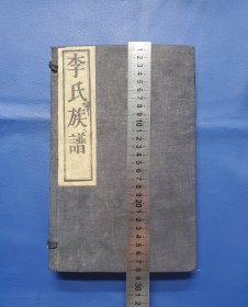 民国白纸线装大开本《李氏族谱》上下两册一套全。