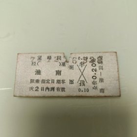 1974年老火车票收藏（望峰岗～淮南）火车票1张