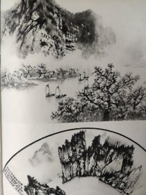 散页美术资料（印刷品）——老画片——春江，山水扇面【颜地】，我该怎么办【程水生】，难民图【张建中】○射骑图【辽·耶律倍】，平原射鹿图【宋·陈居中】，平沙卓歇图，还猎图，回猎图【辽·胡襄】4