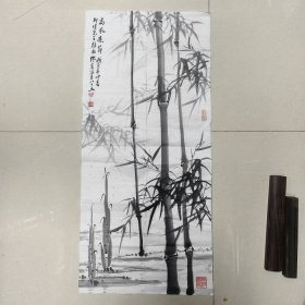 1998年（常州名家）缪宏 国画《竹》87*39.5cm —— 终身保真、特价包邮！