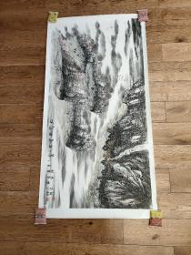 马治富(马致富) 中美协会员 受教于龙瑞、王天胜、祁恩进、许俊等名师，系齐白石、李可染、龙瑞再传弟子 画芯尺寸:137x69(cm)[四尺整张]，已托底，手绘保真。(30219#)