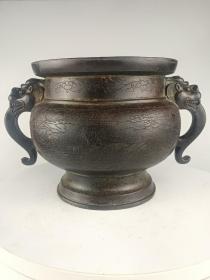 古董  古玩收藏   铜器   铜香炉   尺寸长宽高:23/16/15厘米，重量:5斤