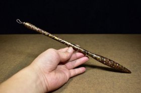 木胎犀皮大漆镶嵌螺钿漆器毛笔